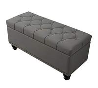 Pouf de rangement pliable rectangulaire en cuir PU résistant aux rayures pour chambre à coucher ou lit