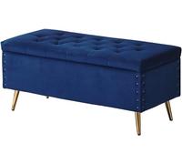 Pouf de rangement pliable rectangulaire en velours avec pieds antidérapants Capacité de charge 150 kg Idéal pour un usage domestique