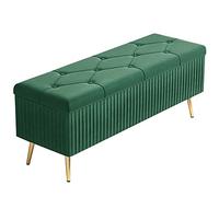 Pouf de rangement pliable rembourré en velours avec 4 pieds en métal - Boîte de rangement pour jouets pour chambre à coucher, salon, couloir
