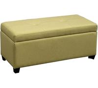 Pouf de rangement pliable - Tabouret à langer multifonction avec charnière, en coton et lin, capacité de charge de 150 kg, tabouret confortable