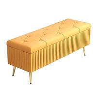 Pouf de rangement pliable - Tabouret à langer rembourré avec pieds en métal, boîte de rangement multifonction pour chambre à coucher, salon ou couloir