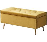 Pouf de rangement pliable - Tabouret rectangulaire rembourré en velours avec pieds antidérapants, capacité de 150 kg, tabouret à langer de maison