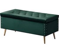 Pouf de rangement pliable - Tabouret rectangulaire rembourré en velours avec pieds antidérapants, capacité de 150 kg, tabouret à langer de maison