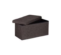 Pouf de Rangement Pliant Coffre Repose-Pieds Banquette Rectangle Hxlxp: 38 x 76 x 38 cm boîte de Rangement Pliable Tabouret en Lin avec Couvercle