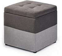 Pouf de rangement polyvalent rembourré en tissu - Repose-pieds cubique avec couvercle à charnière Coffre à jouets peu encombrant pour salon, chambre à coucher, bureau, décoration d'intérieur
