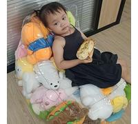 Pouf de rangement pour animaux en peluche - Pouf de rangement transparent pour animaux en peluche pour lit, canapé, chambre à coucher, canapé, sol de jeu, chambre d'adultes, lecture d'enfants (jouets