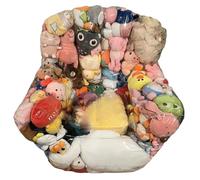 Pouf de rangement pour animaux en peluche, pouf imperméable en PVC transparent avec fermeture éclair, rembourré pour enfants, fauteuil pour organiser les chambres d'enfants, rangement pour animaux en