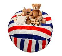 Pouf de rangement pour jouets - Organisateur de grande capacité, support pour animaux en peluche doux, design de siège, housse amovible et lavable, solution peu encombrante, mobilier décoratif pour