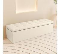 Pouf de rangement rectangulaire Banc d'intérieur avec rangement Ottoman en bois Siège de rangement carré Banc d'entrée, tabouret de chambre à coucher Meubles de maison polyvalents (couleur : O)