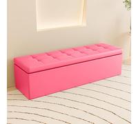 Pouf de rangement rectangulaire, banc d'intérieur, tabouret de rangement en bois, pouf carré, banc de rangement d'entrée, siège élégant pour décoration d'intérieur (couleur : P)