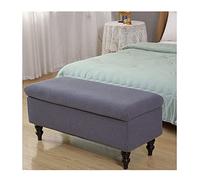 Pouf de rangement rectangulaire gris foncé avec couvercle - Housse de taille moyenne pour grand ou petit banc - Housse polyvalente pour repose-pieds - Protection élégante pour décoration d'intérieur