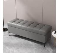 Pouf de rangement rectangulaire moderne multifonctionnel pour chambre à coucher et entrée, siège ottoman élégant, gris foncé, 40 x 40 x 43 cm, parfait pour le rangement du salon et de la chambre à