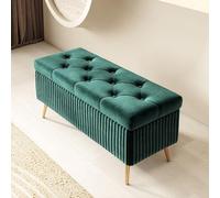 Pouf de rangement rectangulaire pour chambre à coucher Banc de rangement en bois Tabouret d'entrée Ottoman avec pieds Gain de place Taille : 40 cm Couleur : D - Élégant et fonctionnel