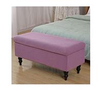 Pouf de rangement rectangulaire violet clair avec couvercle - Grand, moyen, petit repose-pieds - Housse douce et élégante - Mobilier de maison polyvalent