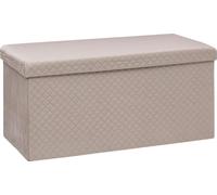 Pouf de rangement, rembourré, velours, 76 x 38 x 38 cm
