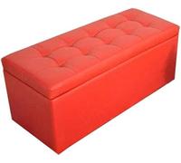 Pouf de rangement - Repose-pieds pliable rectangulaire en cuir PU pour salon, chambre à coucher, bureau - Design compact