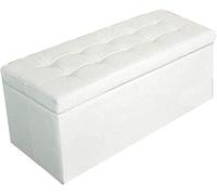 Pouf de rangement - Repose-pieds pliable rectangulaire en cuir PU pour salon, chambre à coucher, bureau - Design compact