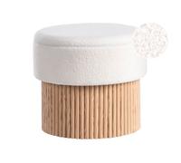 Pouf de rangement RICHEY Bou lanc cassé 50 cm 50 cm 46 cm