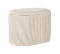 Beliani Pouf Glamour en Velours Rembourré avec Rangement Beige Clair Richland