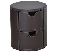 Pouf de rangement rond avec double tiroir, repose-pieds créatif en polyuréthane, tabourets de chevet pour salon, chambre à coucher, 39,4 x 45 cm, motif rouge