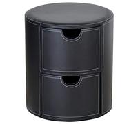 Pouf de rangement rond avec double tiroir, repose-pieds créatif en polyuréthane, tabourets de chevet pour salon, chambre à coucher, 39,4 x 45 cm, motif rouge