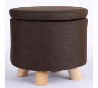 Pouf de rangement rond en coton et lin, repose-pieds empilable pour salon, chambre à coucher, entrée, siège décoratif élégant et organisateur pour décoration d'intérieur