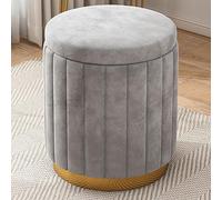 Pouf de Rangement Rond en Velours avec Couvercle Amovible, Tabouret Champignon Moderne pour Salon, Chambre à Coucher, Salle de Maquillage, Repose-Pieds, Pouf de Rangement, Chaise de coiffeus