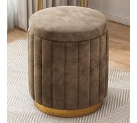 Pouf de rangement rond en velours avec couvercle amovible - Tabouret moderne en forme de champignon pour salon, chambre à coucher et salle de maquillage - Élégant et multifonctionnel