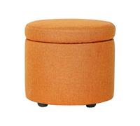 Pouf de rangement rond rembourré avec couvercle, repose-pieds multifonction et banc de coiffeuse pour salon, chambre à coucher
