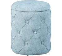 Pouf de rangement tissu gris capitonné Yak Gris G