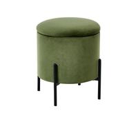 Pouf de rangement WENONA Velours Vert foncé