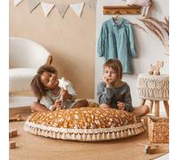 Pouf de sol pour enfants à motif végétal multicolore