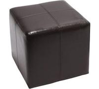 Pouf dé, tabouret Onex, cuir, 36x36x36cm, marron