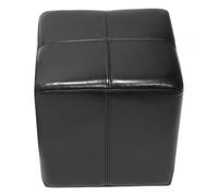 Pouf dé, tabouret Onex, cuir, 36x36x36cm, noir