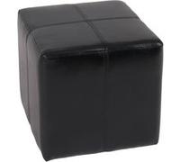 Mendler Pouf dé / Tabouret Onex en cuir 36x36x36 cm Noir