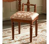 Pouf De Toilette en Tissu Jacquard Bleu, Garni De Mousse Haute Densité. Idéal dans Une Chambre, Un Salon Ou Une Salle De Musique Maquillage Ou Banc De Changement De Chaussures(Brown)