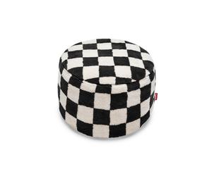 Pouf D'échecs Point Teddy Noir et Écru