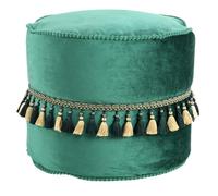Pouf Déco à Pompons "Taj Mahal" 45cm Vert