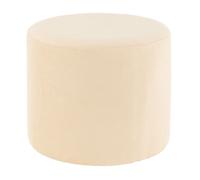 J-Line Pouf déco en velours Lignes 43 cm Crème Beige