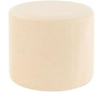 J-Line Pouf déco en velours Lignes 43 cm Crème Beige