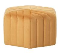Pouf Décoratif en Forme d'Hexagone en Velours Jaune Foncé Moutarde Murietta