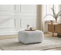 Pouf DENISE tissu texturé gris clair BOBOCHIC Gris clair