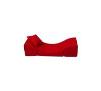 Pouf dépliant, fauteuil 3 en 1: pouf, chaise longue, table pour enfants rouge