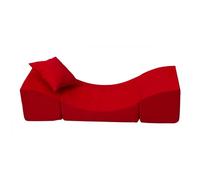 Pouf Dpliant, Fauteuil 3 En 1: Pouf, Chaise Longue, Table Pour Enfants Rouge
