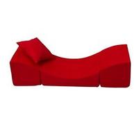 Pouf dépliant, fauteuil 3 en 1: pouf, chaise longue, table pour enfants rouge