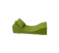 My Velinda Pouf dépliant – Fauteuil 3 en 1 pour enfants (Pouf, Chaise longue, Table) Vert