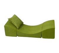 My Velinda Pouf dépliant – Fauteuil 3 en 1 pour enfants (Pouf, Chaise longue, Table) Vert