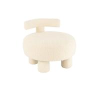 Pouf Design avec Dossier "Bouclette" 52cm Blanc