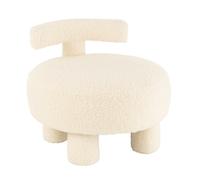 Pouf Design avec Dossier "Bouclette" 52cm Blanc