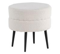 Pouf Design Bouclette "Pot" 40cm Blanc